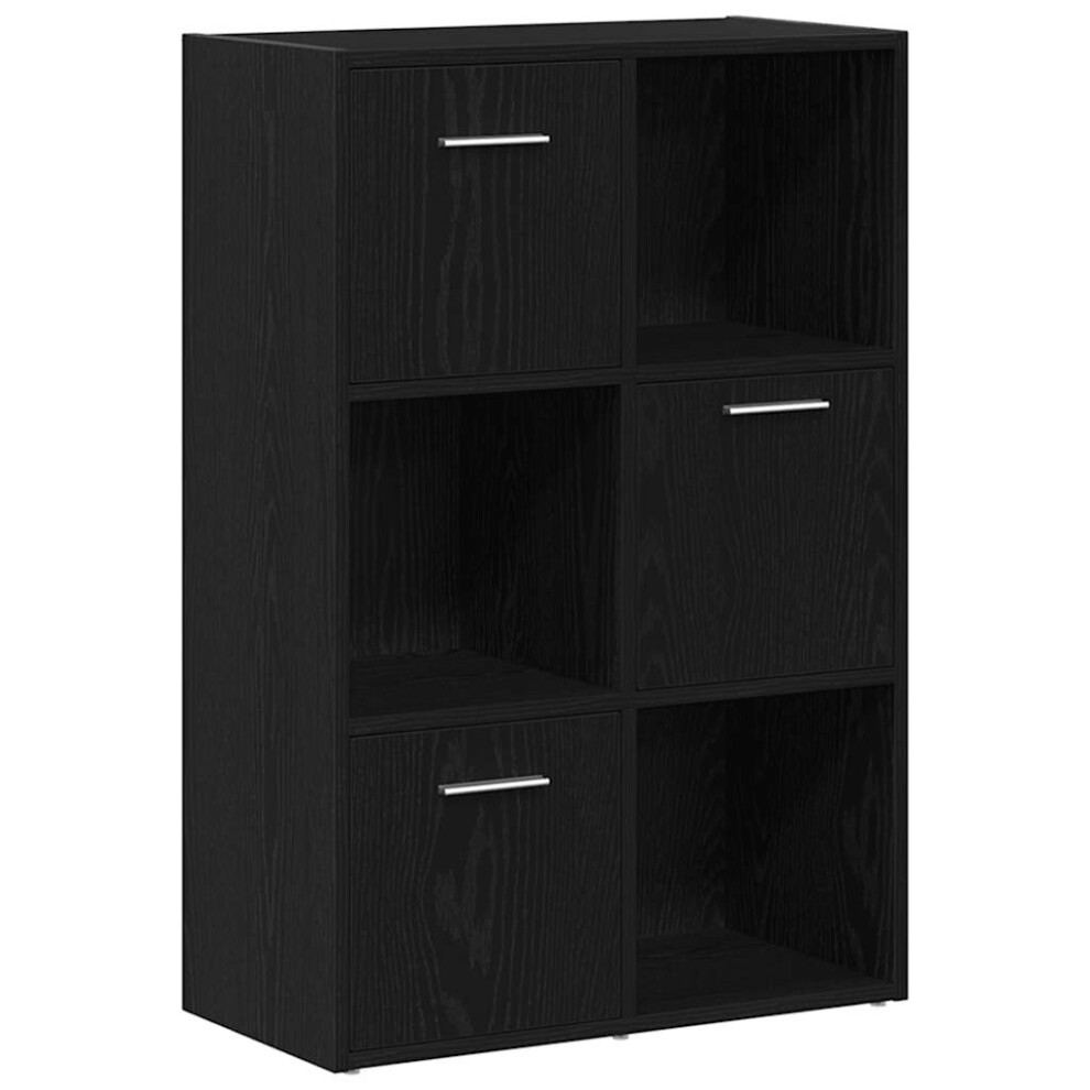 Vidaxl Book Cabinet/Room Divider Black Oak 60.5X30x90cm Engineered Wood