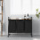 VidaXL vidaXL Laundry Basket 3 Compartments with Wheels Smoked Oak laundry hamper 3