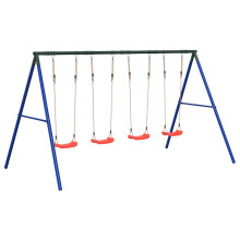 vidaXL Outdoor Swing Set with 4 Swings Garden Play Swing Seat Kids Swing Set