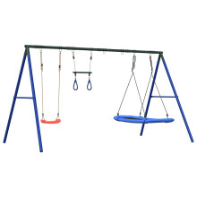 vidaXL Outdoor Swing Set with Swing, Trapeze, Nest Swing Garden Play Swing