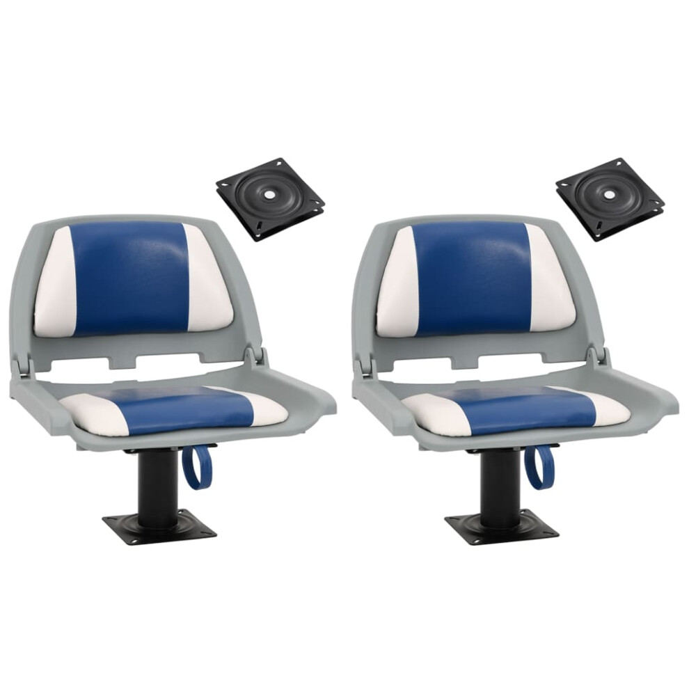 vidaXL Boat Seats 2 pcs with Pedestal 360 Rotatable Canoe Seat Kayak Seat
