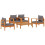 VidaXL vidaXL 5 Piece Garden Sofa Set with Cushions Solid Wood Acacia 2