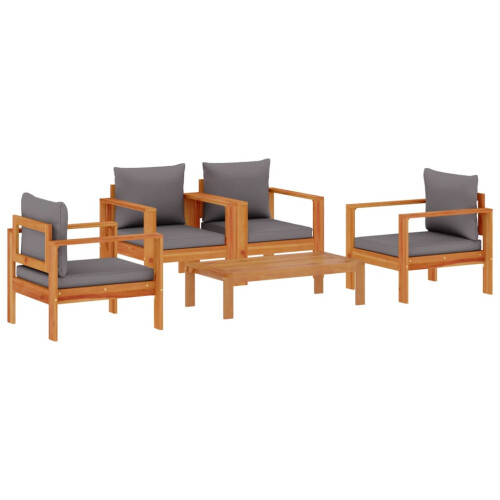 VidaXL vidaXL 5 Piece Garden Sofa Set with Cushions Solid Wood Acacia 1