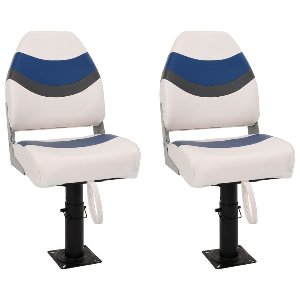 vidaXL Boat Seats & Pedestal Height Adjustable 360 Rotatable Canoe Seat 2 pcs
