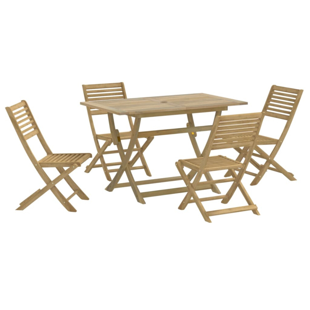 vidaXL Garden Dining Set 5 Piece Outdoor Table and Chair Solid Wood Acacia