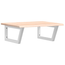 vidaXL Basin Shelf Wall Mounted Bathroom Countertop Steel and Solid Wood Oak