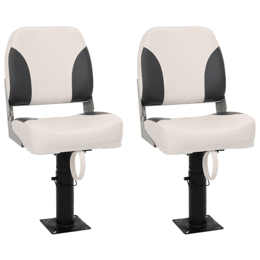 vidaXL Boat Seats & Pedestal Height Adjustable 360 Rotatable Canoe Seat 2 pcs