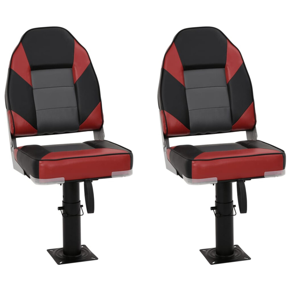 vidaXL Boat Seats & Pedestal Height Adjustable 360 Rotatable Canoe Seat 2 pcs