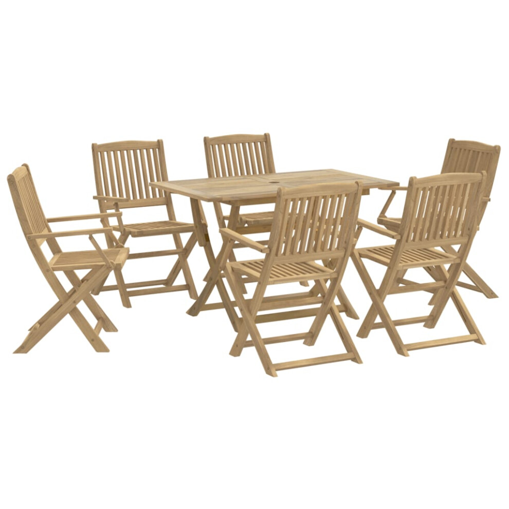 vidaXL Garden Dining Set 7 Piece Outdoor Table and Chair Solid Wood Acacia