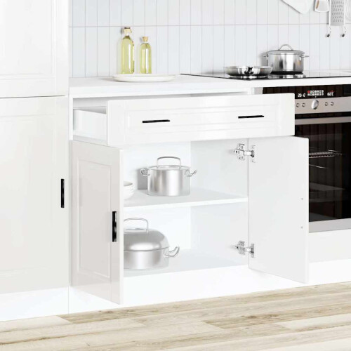 VidaXL vidaXL Kitchen Base Cabinet Porto High Gloss White Engineered Wood 2