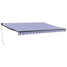 vidaXL Markise Einziehbar Blau und Weiß 4,5x3 m Stoff und Aluminium
