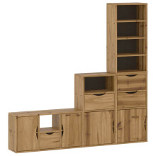 vidaXL 4 Piece TV Units with Storage ODDA Solid Wood Pine TV cabinet TV bench
