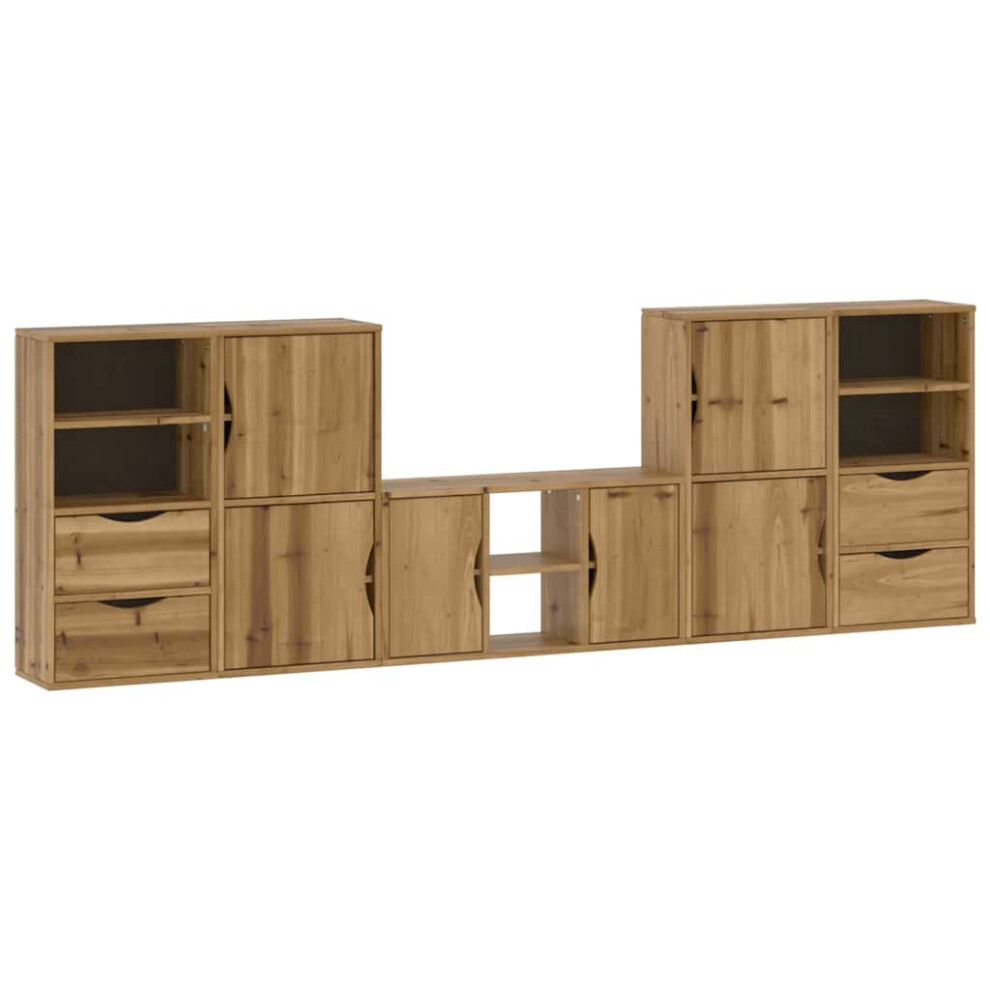 vidaXL 5 Piece TV Units with Storage ODDA Solid Wood Pine TV cabinet TV bench