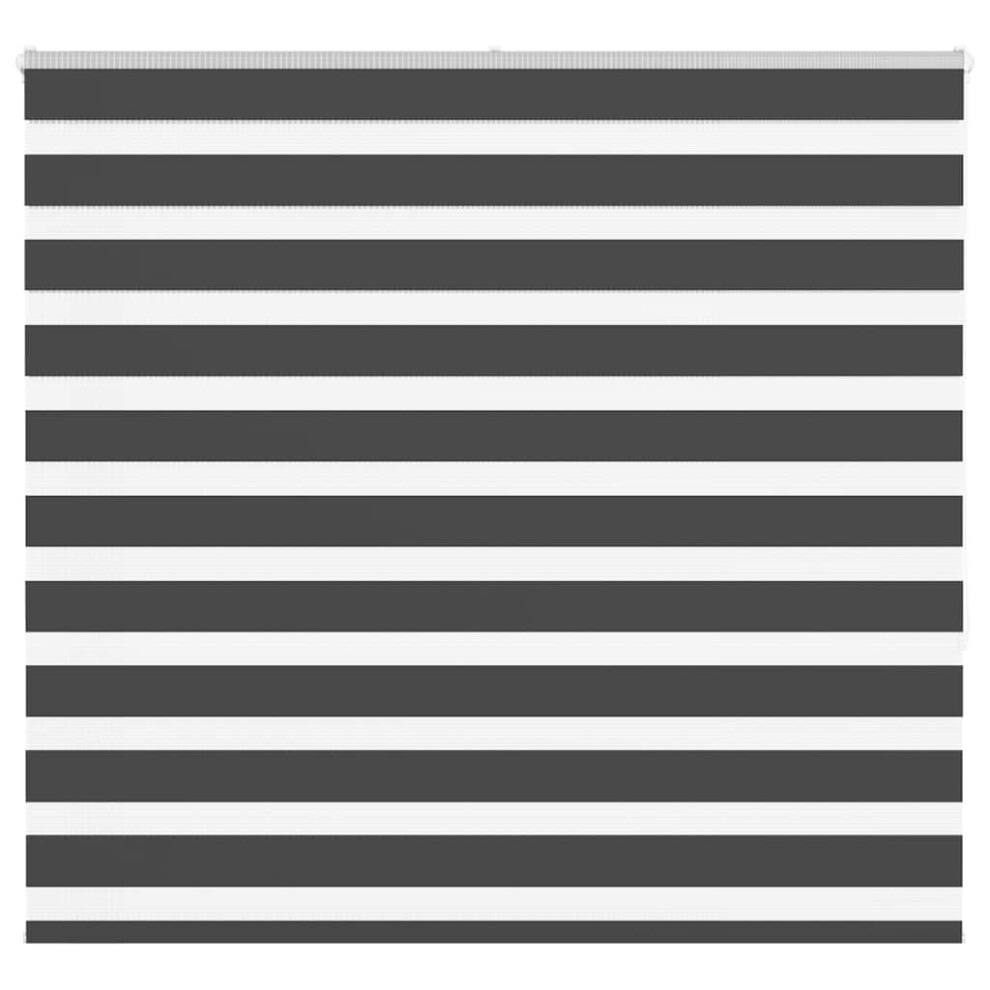 vidaXL Zebra Blind Black 155x150 cm Fabric Width 150.9 cm Polyester