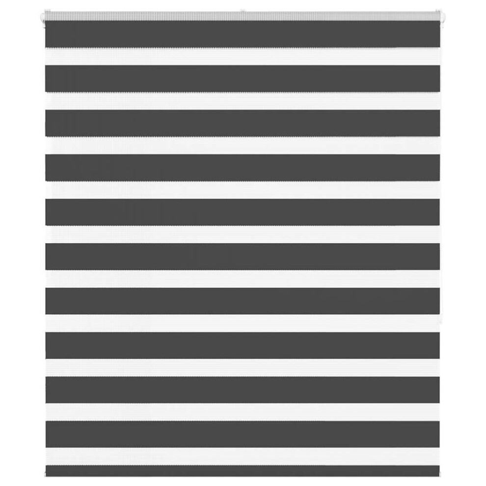 vidaXL Zebra Blind Black 135x150 cm Fabric Width 130.9 cm Polyester