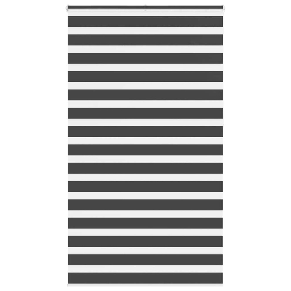 Vidaxl Zebra Blind Black 125X230 Cm Fabric Width 120.9 Cm Polyester