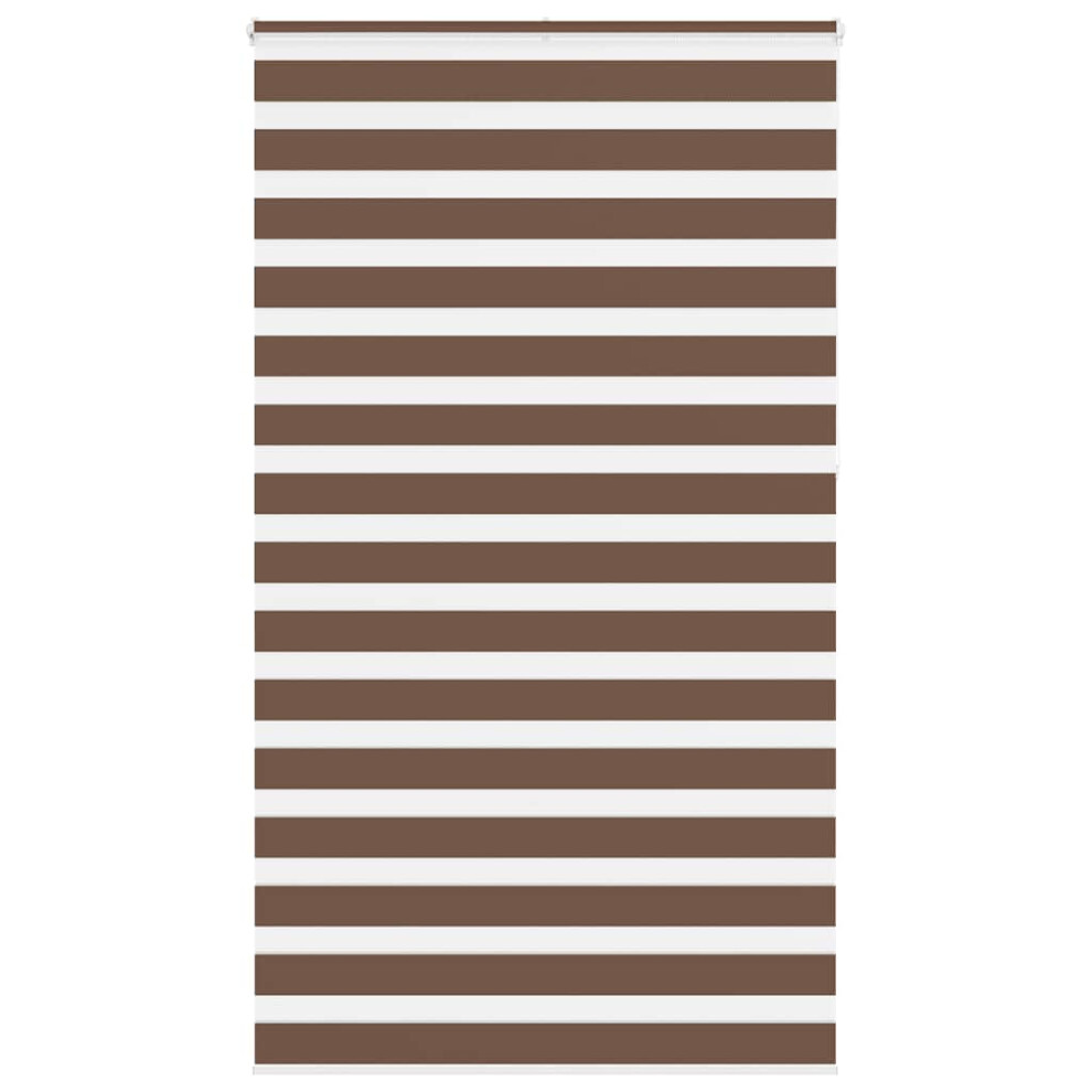 Vidaxl Zebra Blind Brown 130X230 Cm Fabric Width 125.9 Cm Polyester