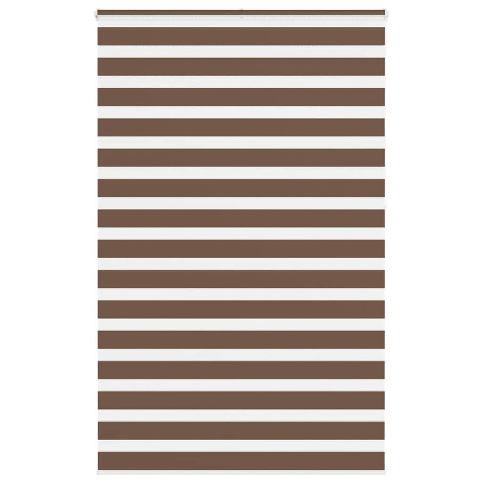 Vidaxl Zebra Blind 145X230 Cm Fabric Width 140.9 Cm Polyester Brown