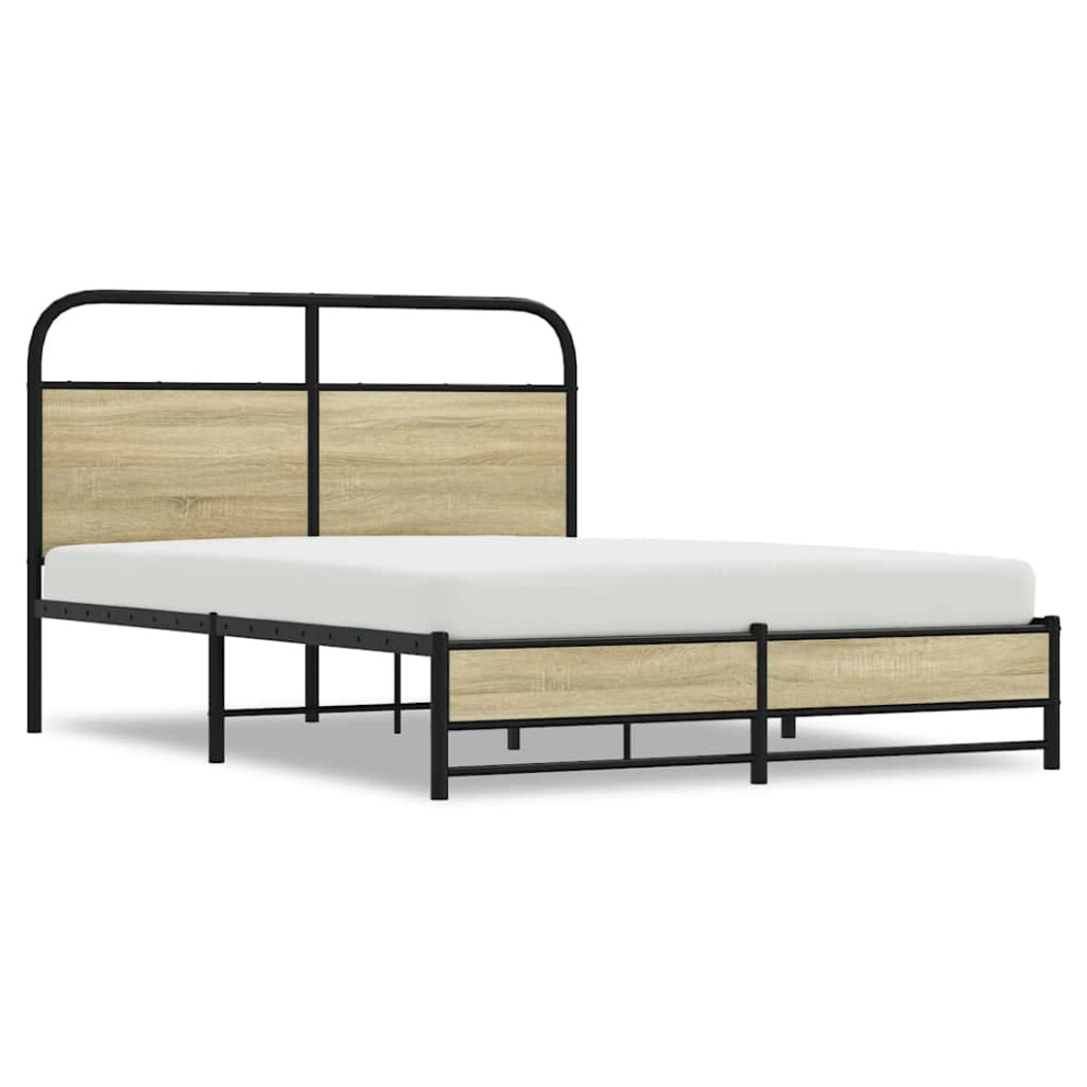 Vidaxl Bed Frame Without Mattress 140X200 Cm Sonoma Oak Engineered Wood