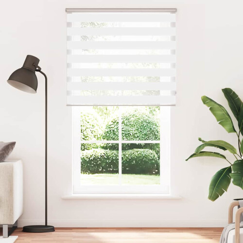 VidaXL vidaXL Zebra Blind White 130x230 cm Fabric Width 125.9 cm Polyester 1