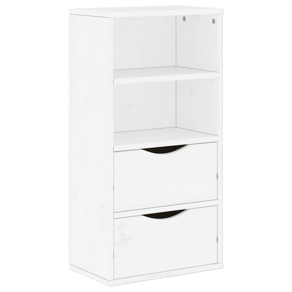 Vidaxl Side Cabinet With Drawers Odda White 40X24x79 Cm Solid Wood Pine