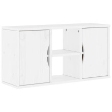 vidaXL TV Cabinet ODDA White 79x24x40 cm Solid Wood Pine TV stand