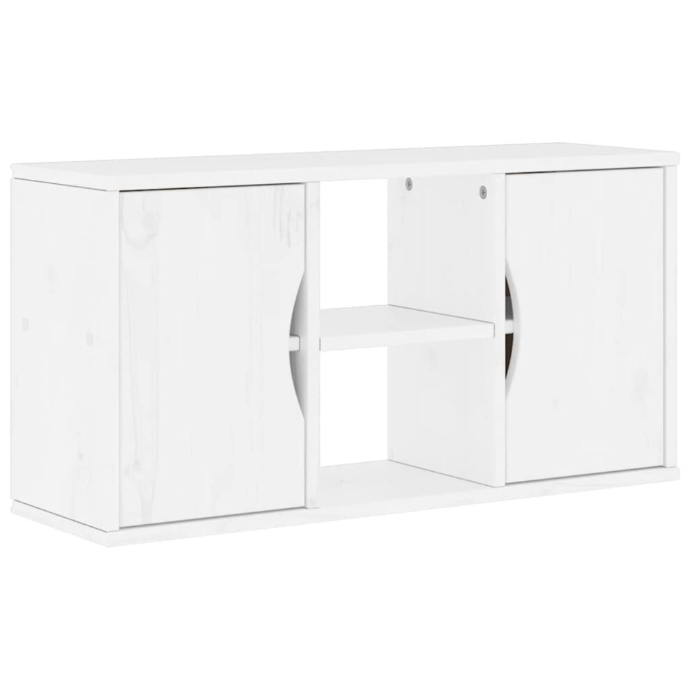 Vidaxl Tv Cabinet Odda White 79X24x40 Cm Solid Wood Pine Tv Stand