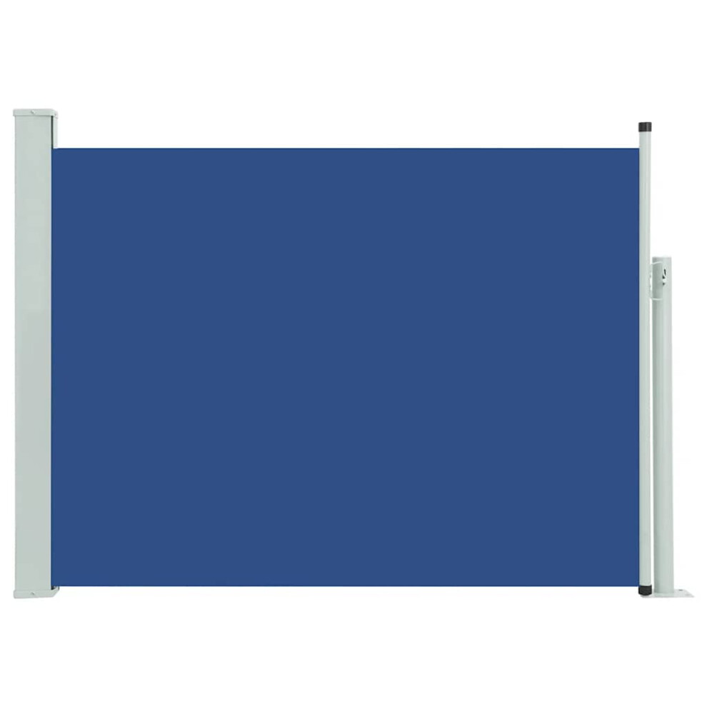 Vidaxl Patio Retractable Side Awning 120X500cm Blue Privacy Garden Screen