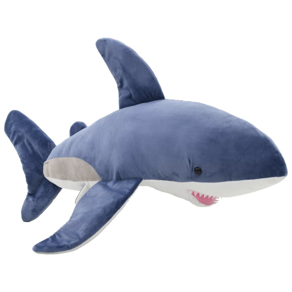 Vidaxl Shark Cuddly Toy Plush And Kids Stuffed Animal Doll Gift Blue/White