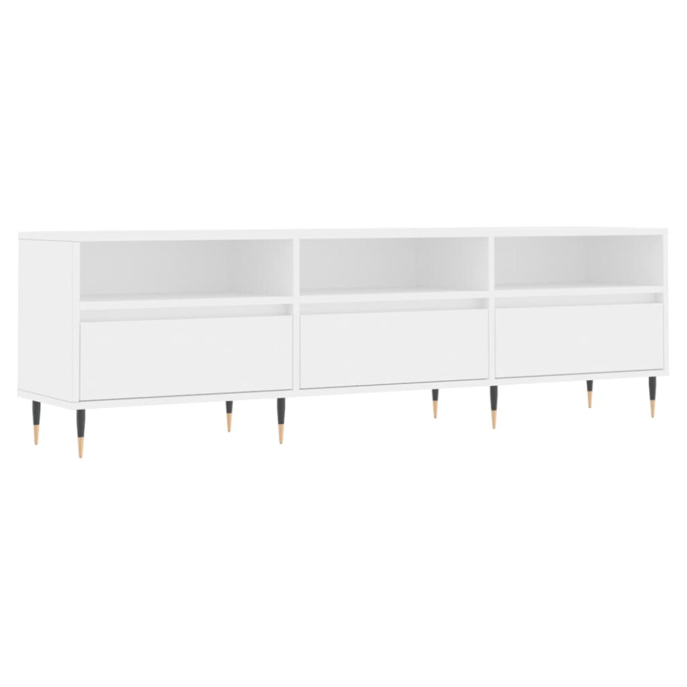 Vidaxl Tv Cabinet Tv Unit Sideboard Media Unit Tv Stand White Engineered Wood