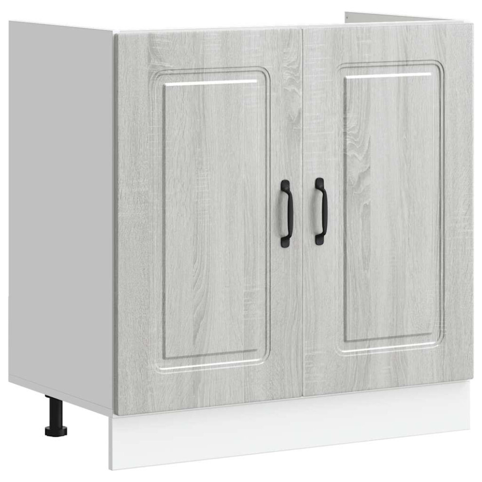 Vidaxl Sink Base Cabinet Kalmar Grey Sonoma 80X46x81.5 Cm Engineered Wood
