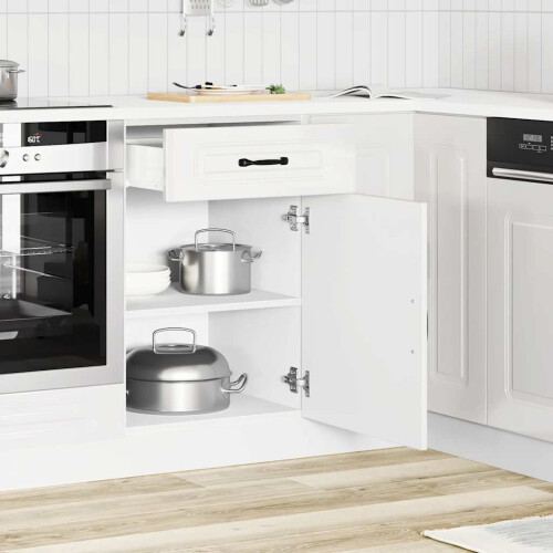 VidaXL vidaXL Kitchen Base Cabinet Kalmar High Gloss White Engineered Wood 2