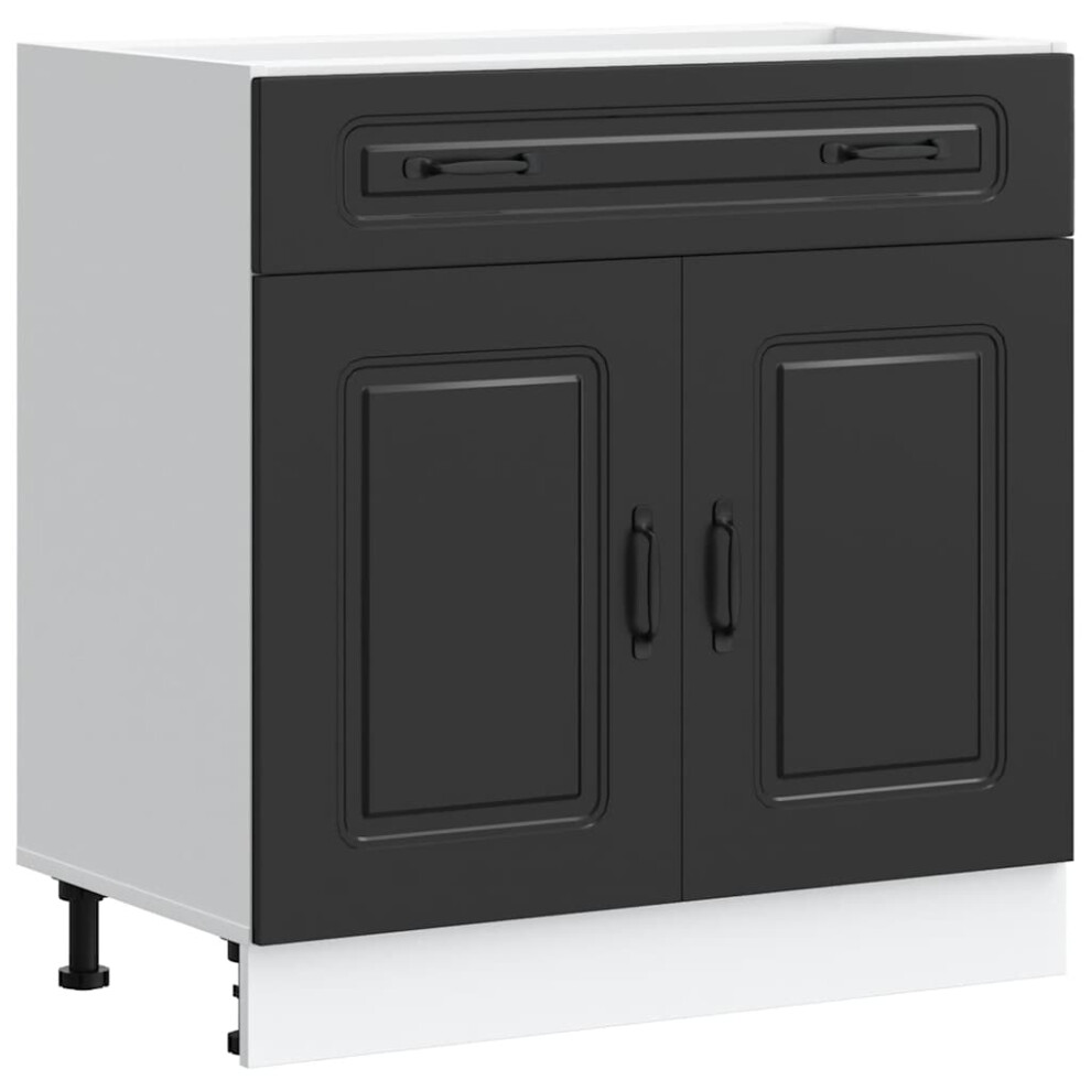 vidaXL Kitchen Base Cabinet Kalmar Black Engineered Wood sink base cabinet