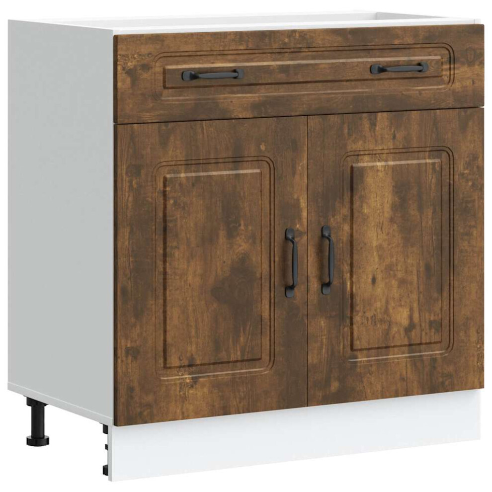 vidaXL Kitchen Base Cabinet Kalmar Smoked Oak Engineered Wood