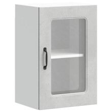vidaXL Kitchen Wall Cabinet with Glass Door Kalmar Concrete Grey Engineered Wood