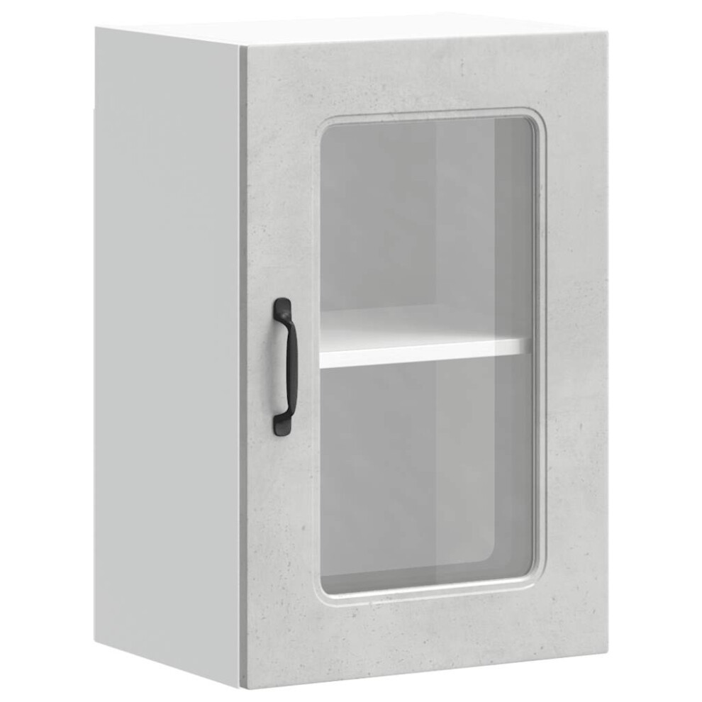 Vidaxl Kitchen Wall Cabinet With Glass Door Kalmar Concrete Grey Engineered Wood