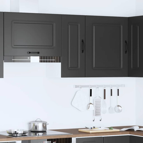 VidaXL vidaXL Kitchen Wall Cabinet Kalmar Black Engineered Wood kitchen wall unit 2