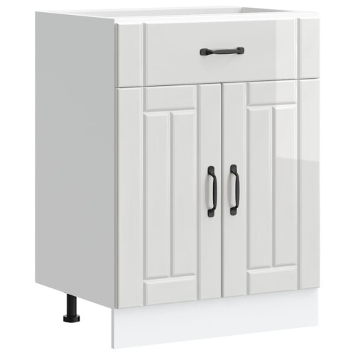 VidaXL vidaXL Kitchen Base Cabinet Lucca High Gloss White Engineered Wood