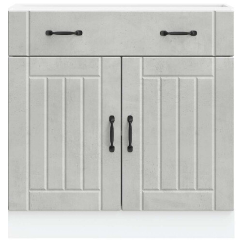 VidaXL vidaXL Kitchen Base Cabinet Lucca Concrete Grey Engineered Wood 2
