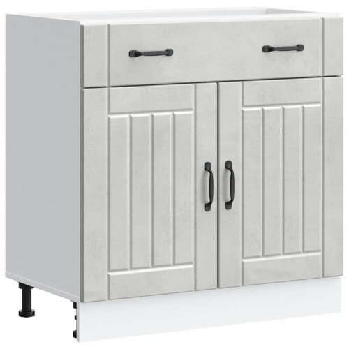VidaXL vidaXL Kitchen Base Cabinet Lucca Concrete Grey Engineered Wood 1