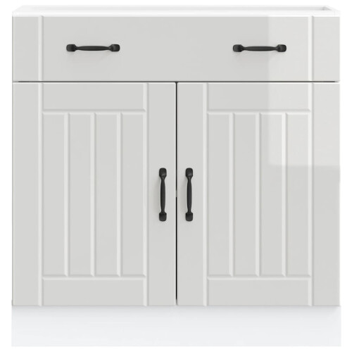 VidaXL vidaXL Kitchen Base Cabinet Lucca High Gloss White Engineered Wood 2