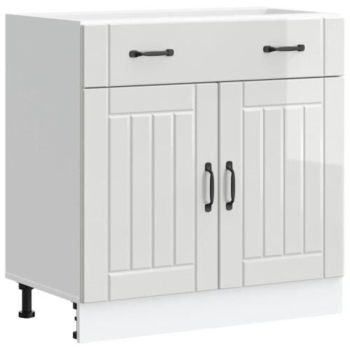 VidaXL vidaXL Kitchen Base Cabinet Lucca High Gloss White Engineered Wood