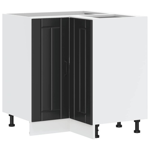 VidaXL vidaXL Kitchen Corner Base Cabinet Lucca Black Engineered Wood 1