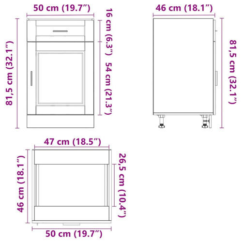 VidaXL vidaXL Kitchen Base Cabinet Porto High Gloss White Engineered Wood 2