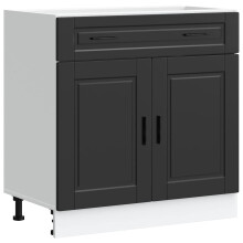 vidaXL Kitchen Base Cabinet Porto Black Engineered Wood sink base cabinet