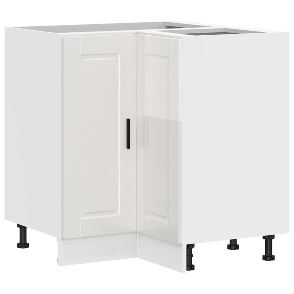vidaXL Kitchen Corner Base Cabinet Porto High Gloss White Engineered Wood