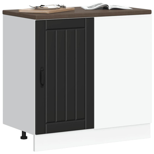 VidaXL vidaXL Kitchen Base Cabinet Lucca Black Engineered Wood kitchen base cabinet 2
