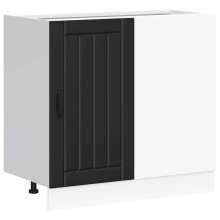 vidaXL Kitchen Base Cabinet Lucca Black Engineered Wood kitchen base cabinet