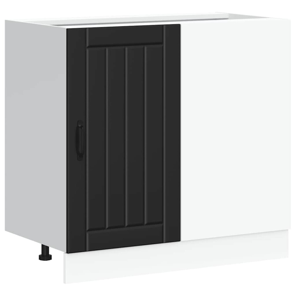 vidaXL Sink Base Cabinet Lucca Black Engineered Wood kitchen base cabinet