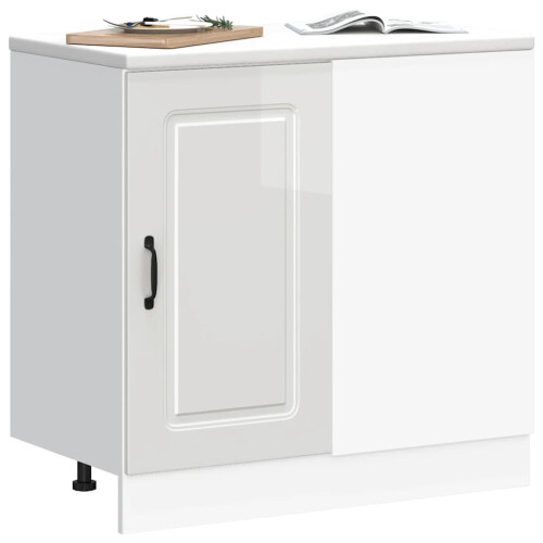 VidaXL vidaXL Kitchen Base Cabinet Kalmar High Gloss White Engineered Wood 2